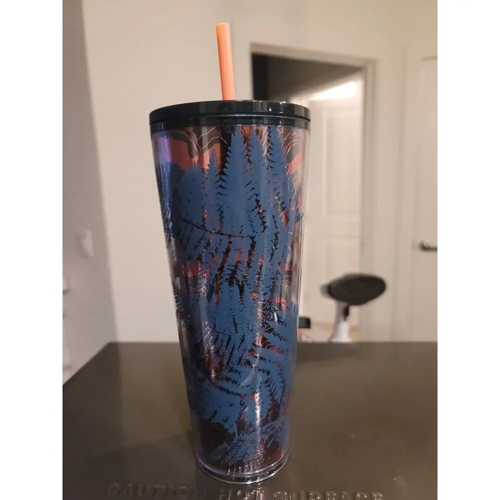 Starbucks Blue and Gold Venti Cold Cup Tumbler